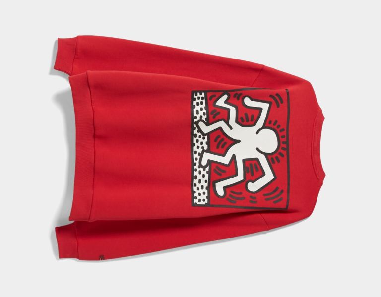 Dark Red Men's Bershka Crew Neck With Keith Haring Print Sweatshirts | 96Y145v5qWH