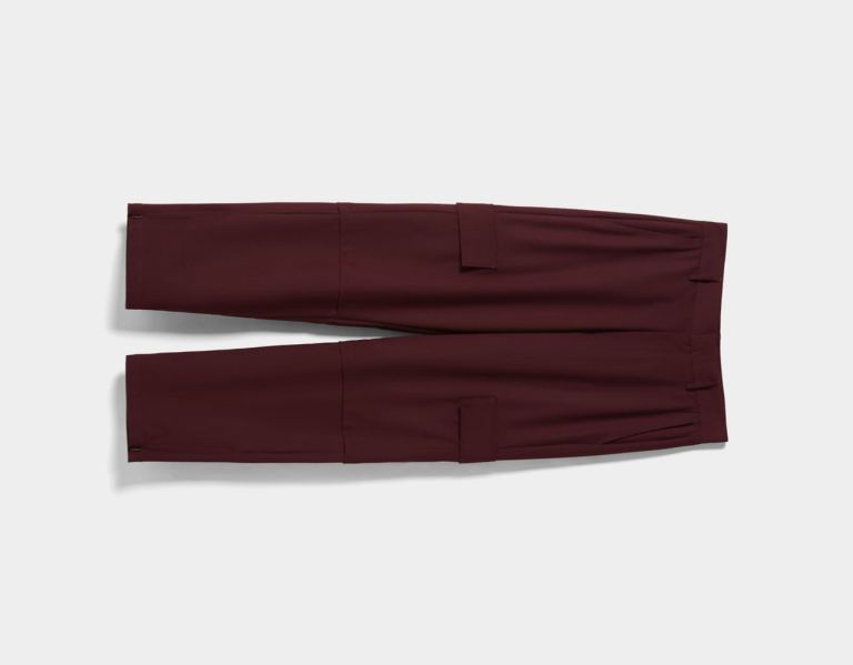 Dark Red Men's Bershka Tailored Pants Cargo | IRrL9WfC1W4