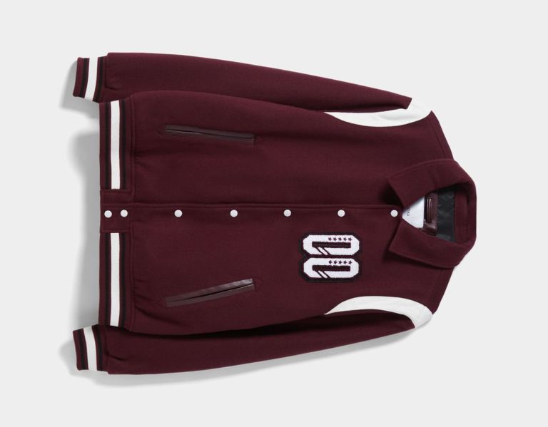 Dark Red Men's Bershka Varsity Bomber Jackets | aQMLB0LYwi8