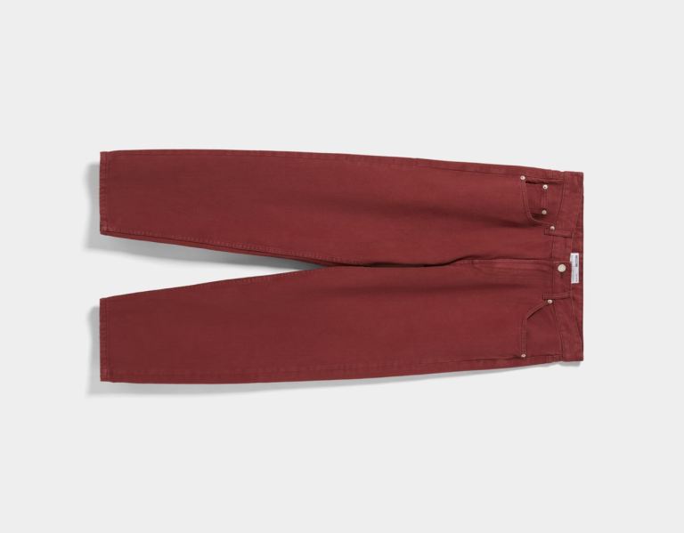 Dark Red Men's Bershka ’90s Wide-fit Color Jeans | piDd2NpUmVw