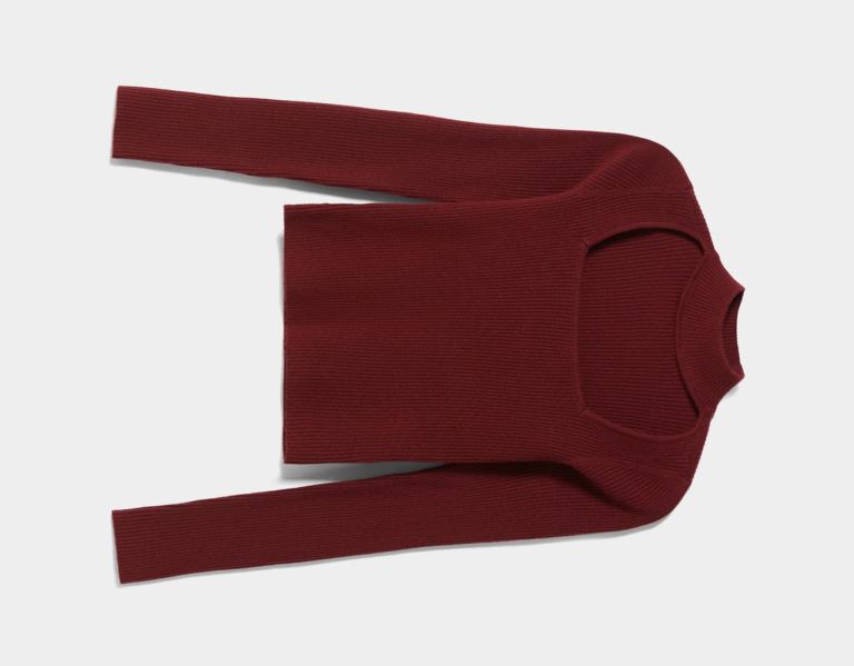 Dark Red Women's Bershka Sweater With Choker Neck Knitwear | 9AUJ9CTwLa8