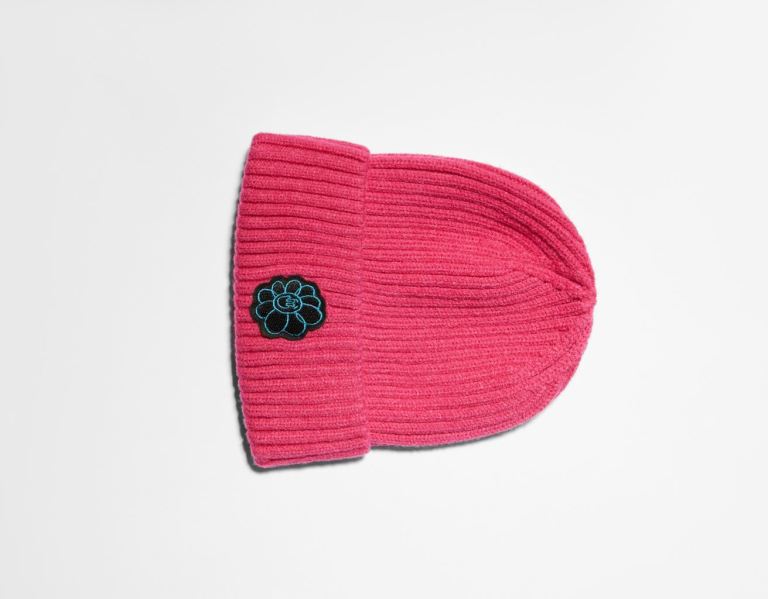 Fuchsia Men's Bershka Funny Embroidered Beanie Caps | ujY99v4W9Ij