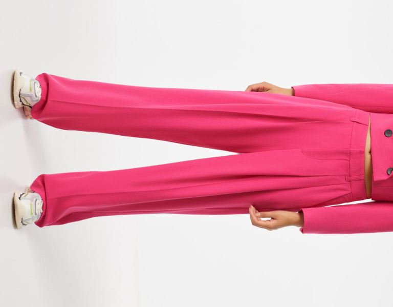 Fuchsia Women's Bershka Blazer And Pants Set Suits | WKv9j4EOoYl