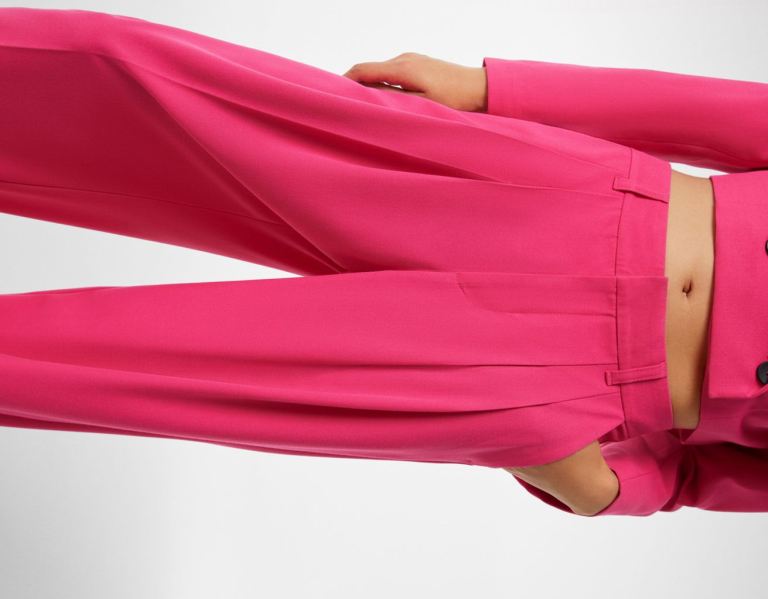 Fuchsia Women's Bershka Blazer And Pants Set Suits | WKv9j4EOoYl