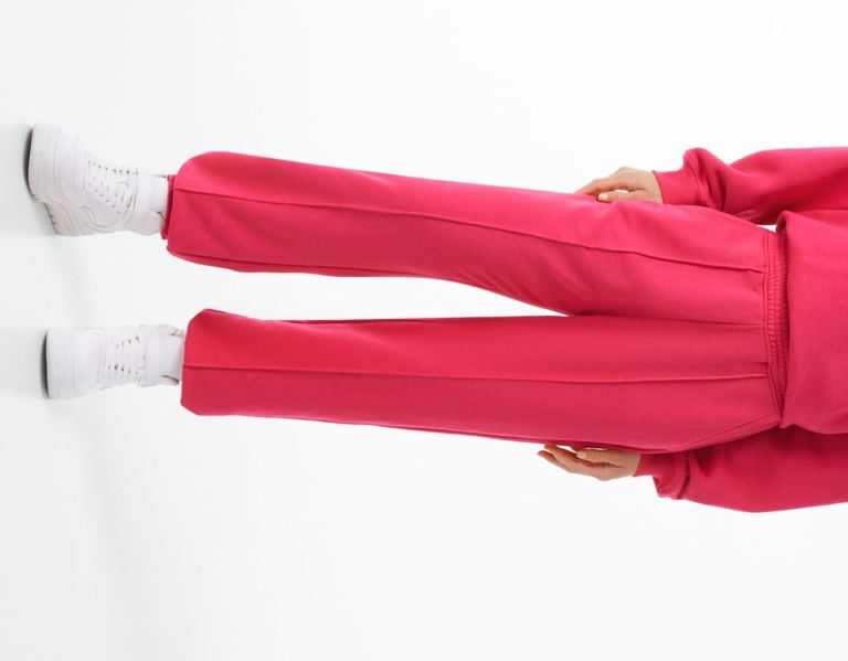 Fuchsia Women's Bershka Boxing Sweat Pants | z8gEoMUOJGj