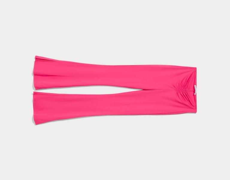 Fuchsia Women's Bershka Flared With Gathered Detail Pants | 9d7hSZpaSp1