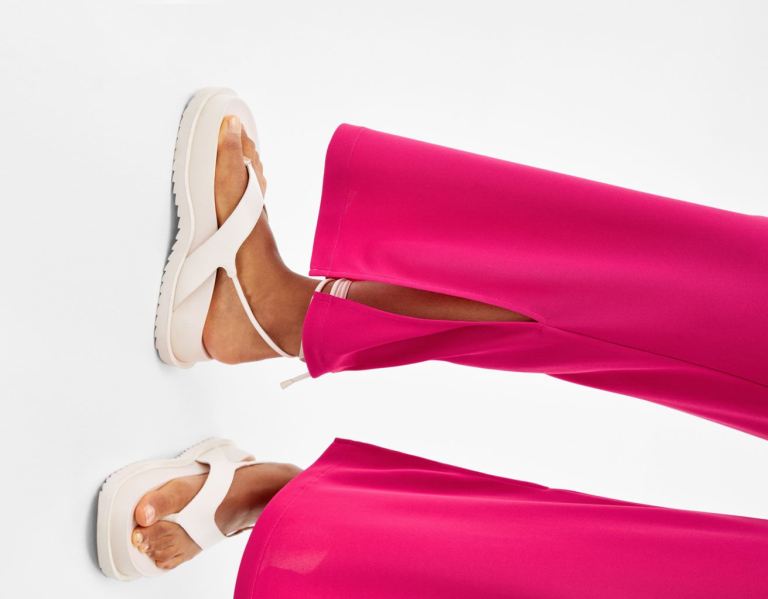 Fuchsia Women's Bershka Flowing Culottes Pants | BMzlGl7nSpg