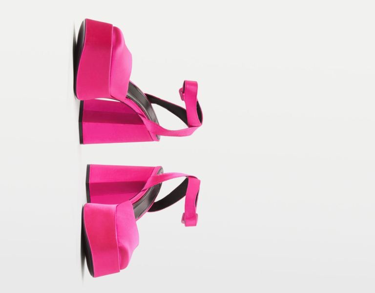 Fuchsia Women\'s Bershka High-heel Xl Platform Sandals Heels | cVBZ4966MCR