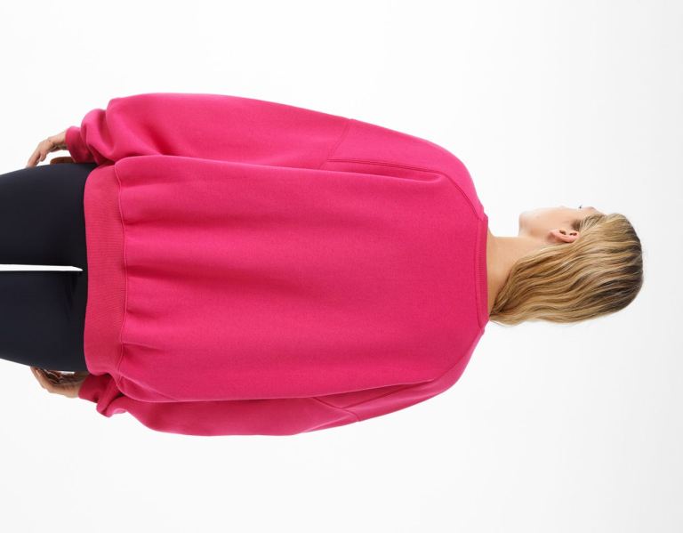 Fuchsia Women's Bershka Oversize Crew Neck Sweatshirts | ePgaZXwEocA