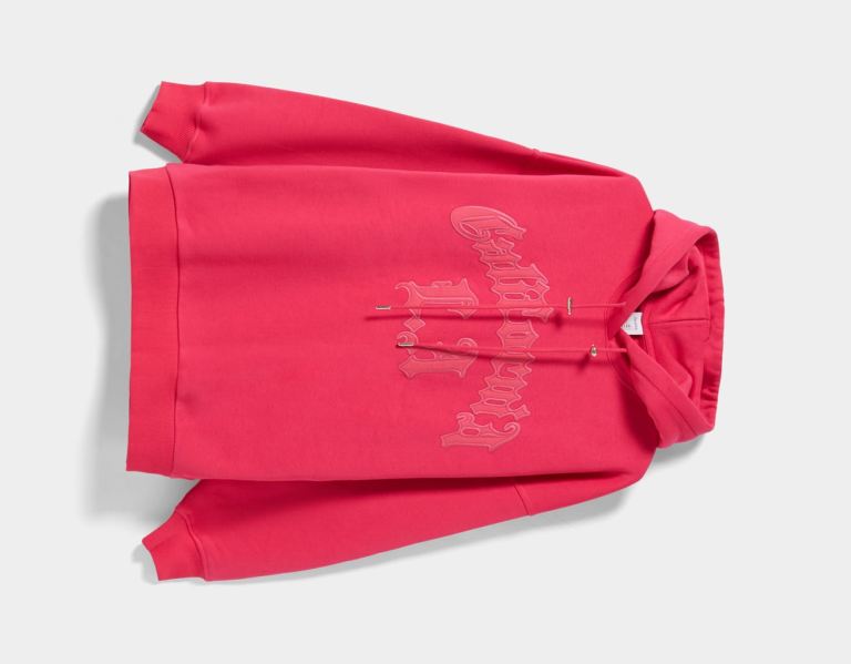 Fuchsia Women's Bershka With Embroidery Hoodie | RLV7Vk6nmx4