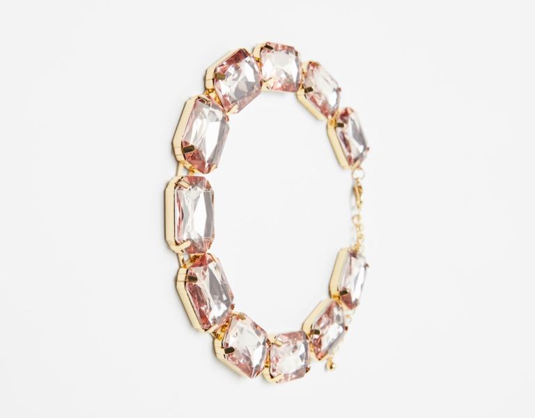 Gold Women's Bershka Bejeweled Choker Jewelry | tr7ewfd880C