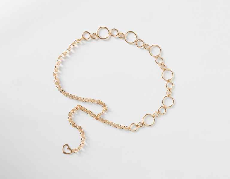 Gold Women's Bershka Chain With Rings Belts | 5ijgEj1Pq3U