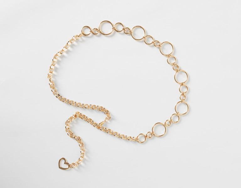 Gold Women's Bershka Chain With Rings Belts | 5ijgEj1Pq3U