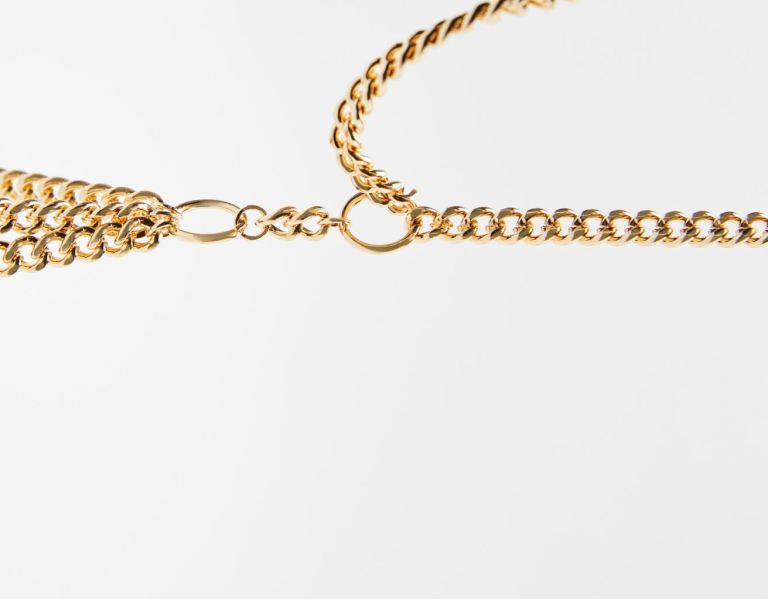 Gold Women's Bershka Gold Body Chain Belts | got3rACRLWe