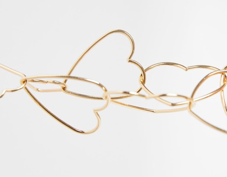 Gold Women's Bershka Heart Cascading Earrings Jewelry | KEkAIHKc8Gk