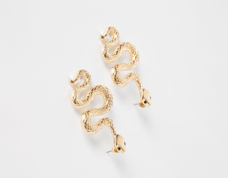 Gold Women's Bershka Snake Earrings Jewelry | veBFYxCdh7i