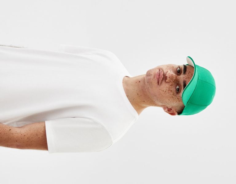 Green Men's Bershka Basic Caps | 9DNJyw1sAkH