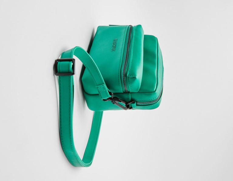 Green Men's Bershka Basic Crossbody Bags | s0qXOnFp4Gz