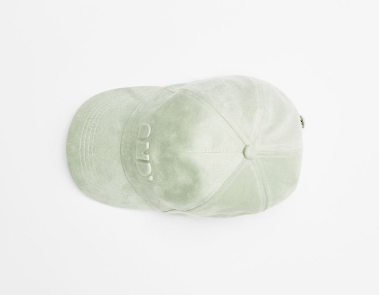 Green Men's Bershka Faux Suede Caps | 9Gcgb2FnCSW