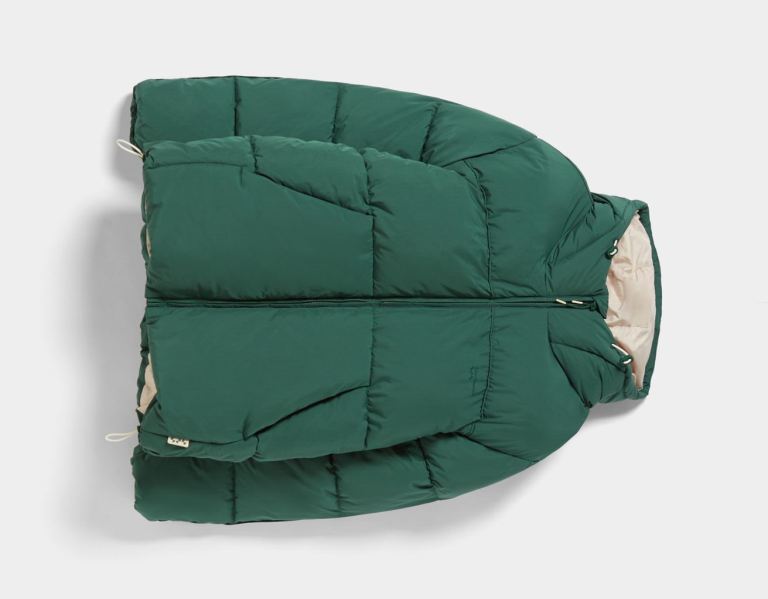 Green Men's Bershka Puffer With Hood Down Jackets | GHkxschyprI