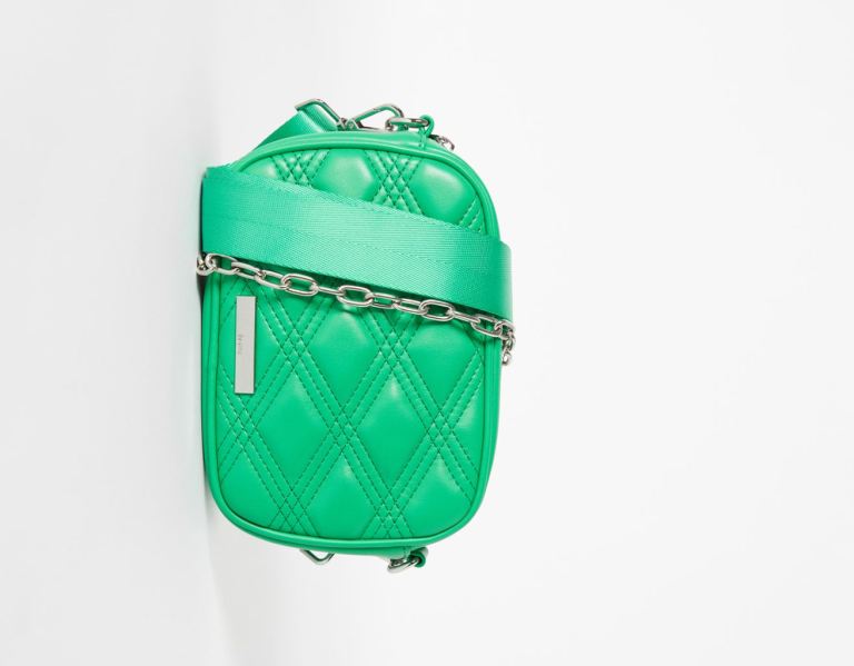 Green Women's Bershka Crossbody With Chain Bags | PcyZjUWQVX8