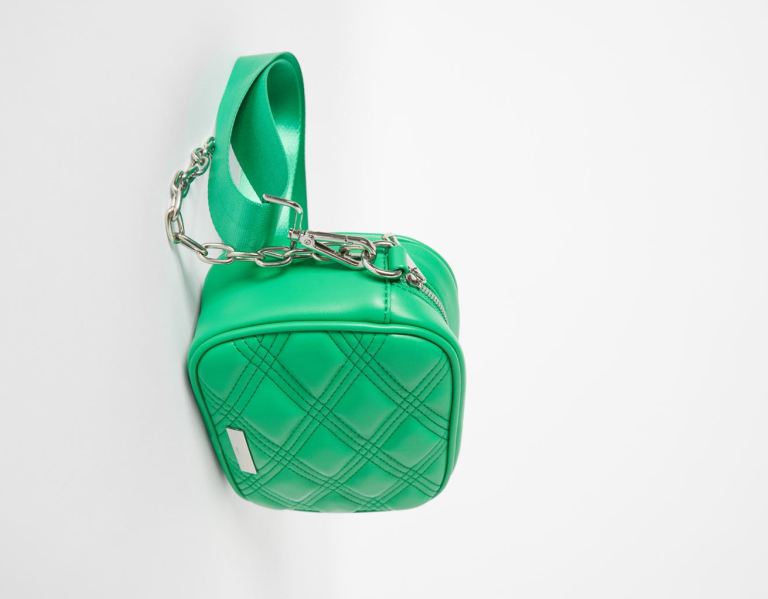 Green Women's Bershka Crossbody With Chain Bags | PcyZjUWQVX8