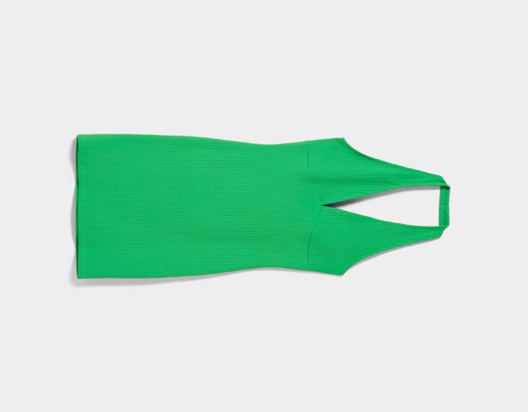 Green Women's Bershka Halter Mini Dress | 1O55TBHLRAo