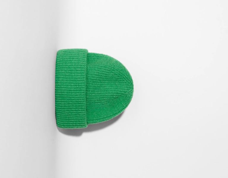 Green Women\'s Bershka Ribbed Knit Beanie | 083ptuqHPHM