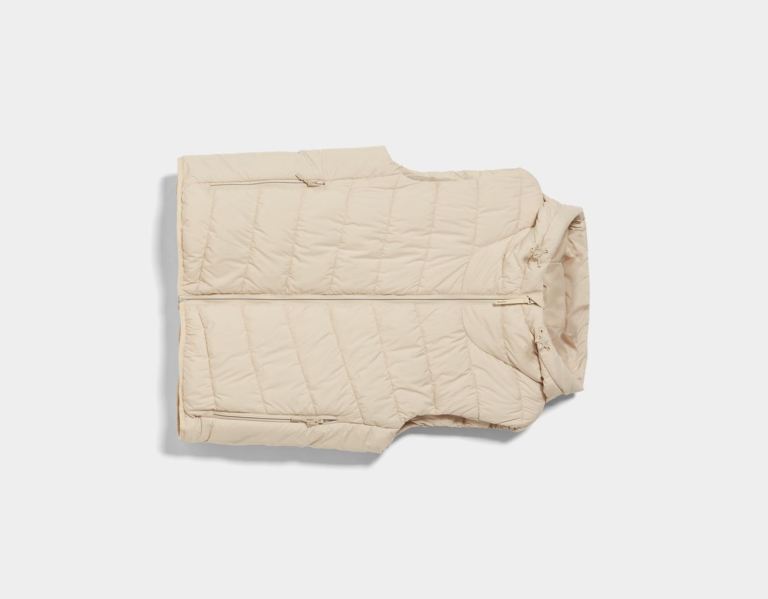 Grey Men's Bershka Quilted With Hood Vest | 0kYBrrsEoGA