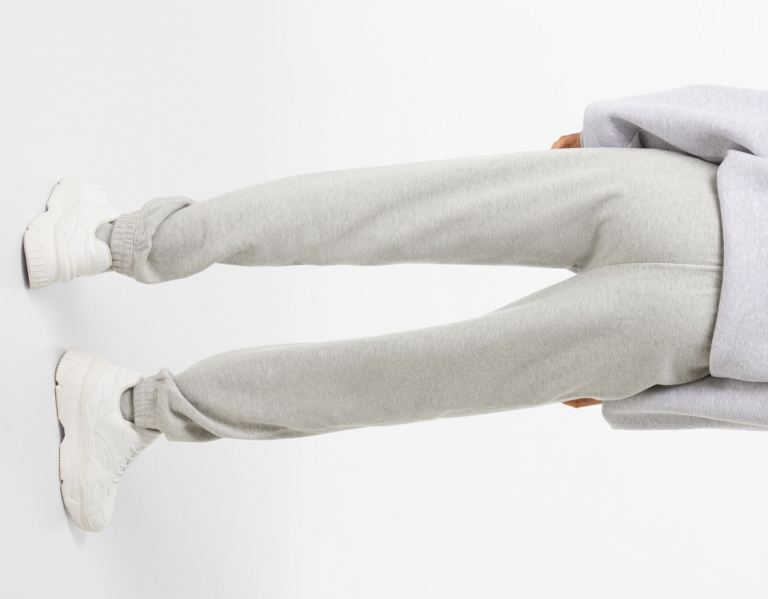 Grey Women's Bershka Plush Sweat Pants | 8dL76nCbOki