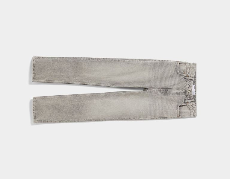 Grey Women's Bershka Straight Fit Jeans | pnvkhcLQcZV