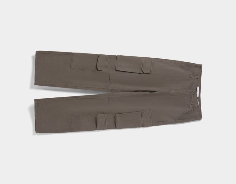 Grey Women's Bershka Twill Multi-pocket Cargo Pants | GjwyETFOPnM