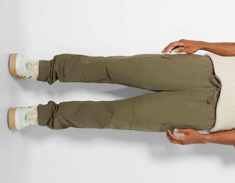 Khaki Men's Bershka Regular-fit Sweat-style Cargo Pants | 0u0KZt5ILj8