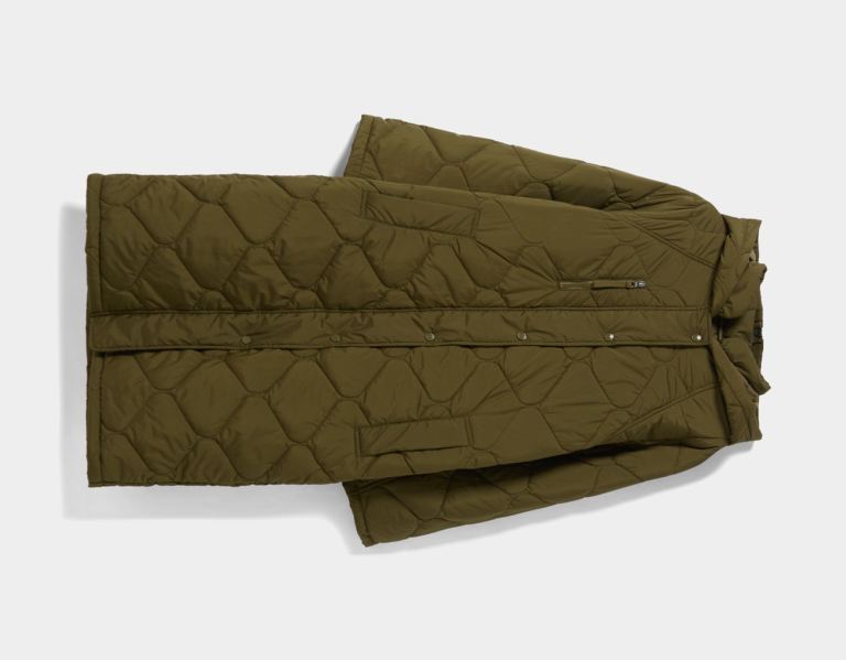 Khaki Women's Bershka Long Puffer Coat Outerwear | 8TOBLE2azIq