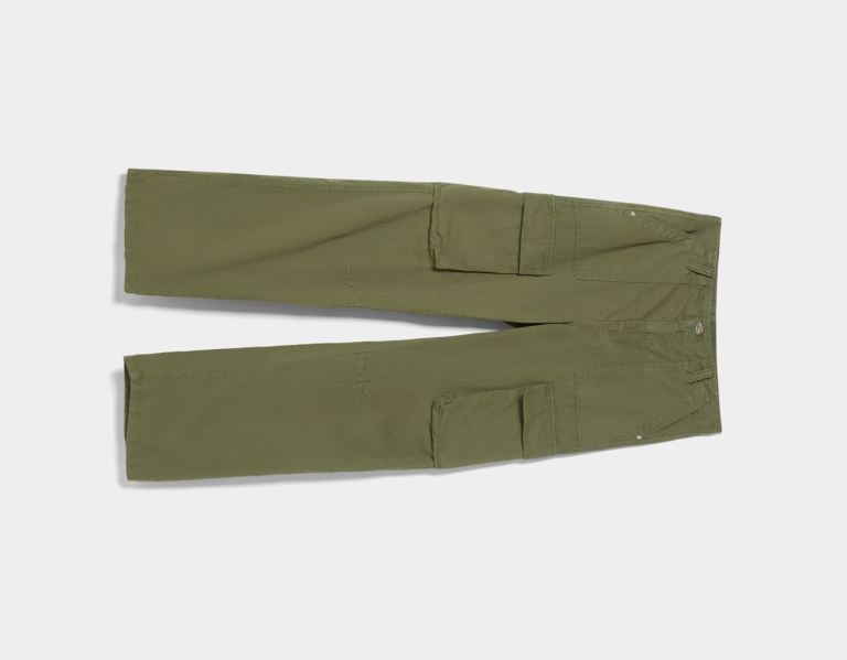 Khaki Women's Bershka Straight Fit Cargo Pants | mNBHgTmgfKW