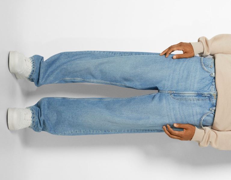 Light Blue Men's Bershka Baggy Jeans | n17Em72I8g4