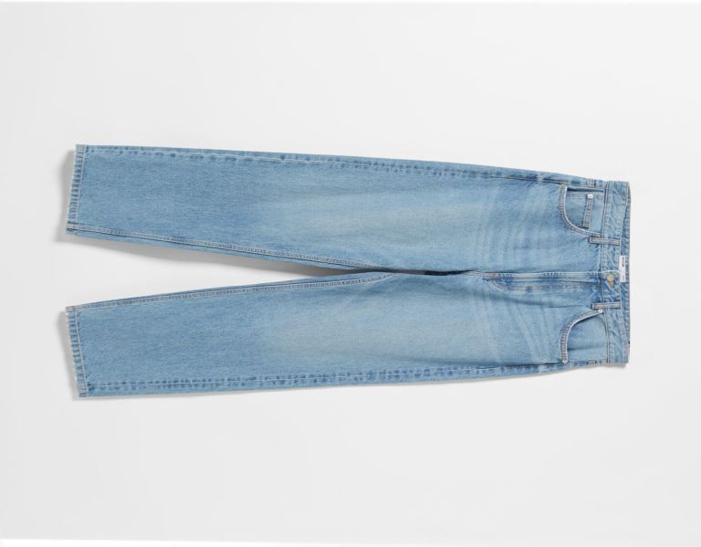 Light Blue Men's Bershka Baggy Jeans | n17Em72I8g4