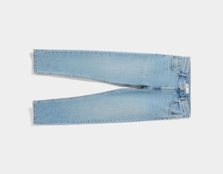 Light Blue Men's Bershka Slim Fit Jeans | fYlEnLiOtb3