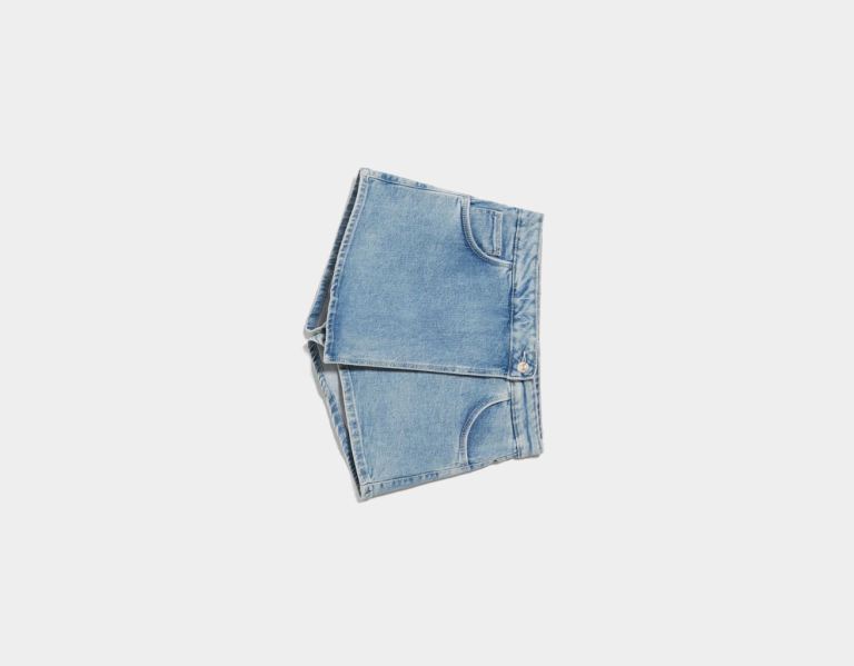 Light Blue Women's Bershka Comfort Denim Skort Shorts | dp28RZjkbkz