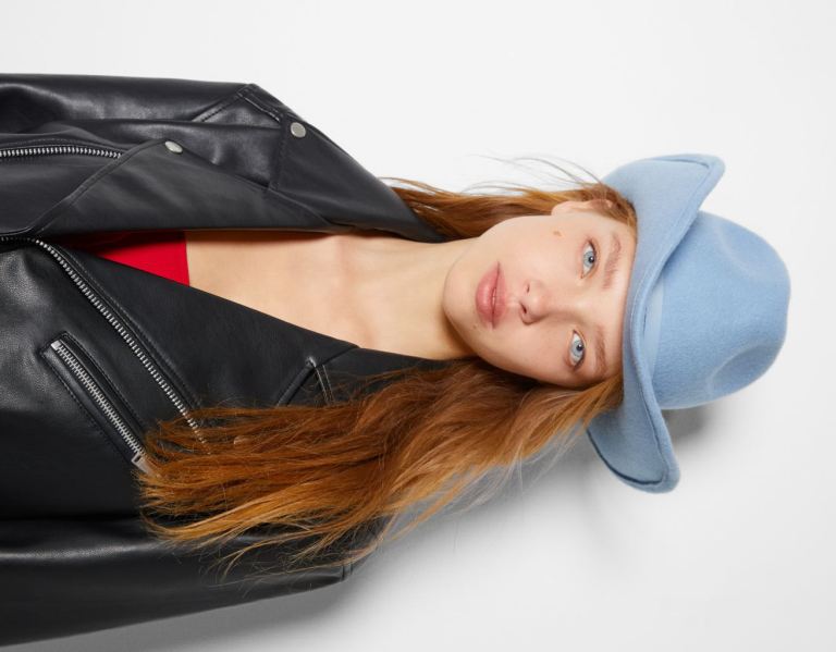 Light Blue Women's Bershka Cowboy Hats | MQpRydCOTvV