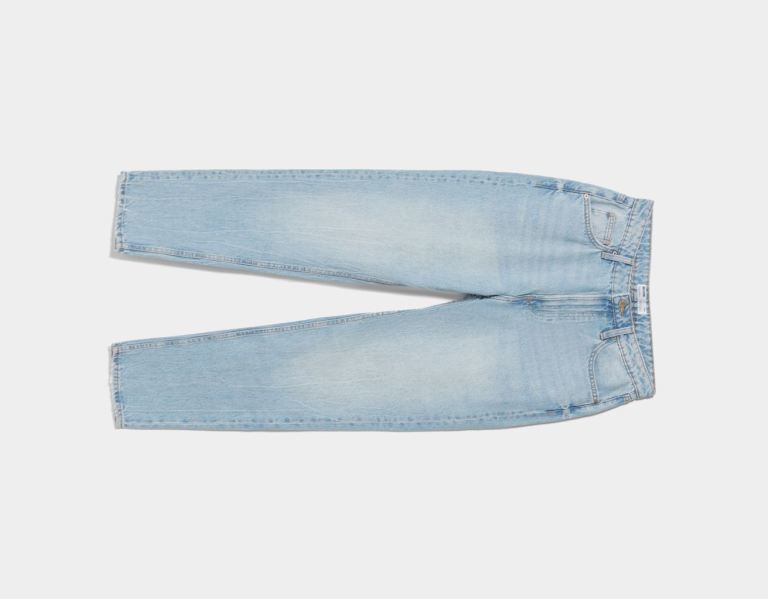 Light Blue Women's Bershka Mom Jeans | ENsDVl9aIk0