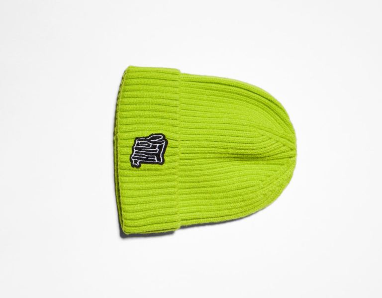 Light Green Men's Bershka Funny Embroidered Beanie Caps | hoYy5D0QDZ0