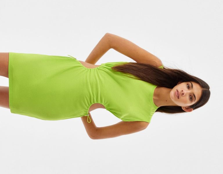 Light Green Women\'s Bershka Sleeveless Stopper Dress | XZeyFPAFI0a