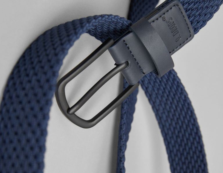 Navy Men's Bershka Braided Belts | w8Rem7Z1AFx