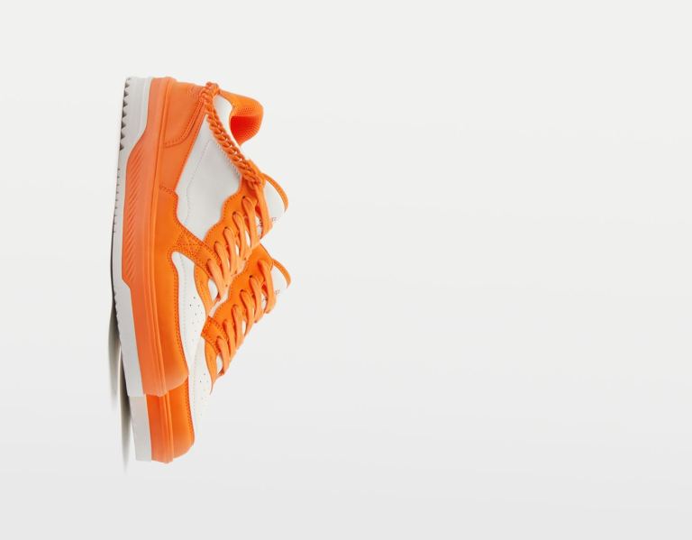 Orange Men's Bershka Contrasting Chain Trainers | 6OREyMPyzr7