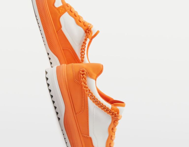 Orange Men's Bershka Contrasting Chain Trainers | 6OREyMPyzr7