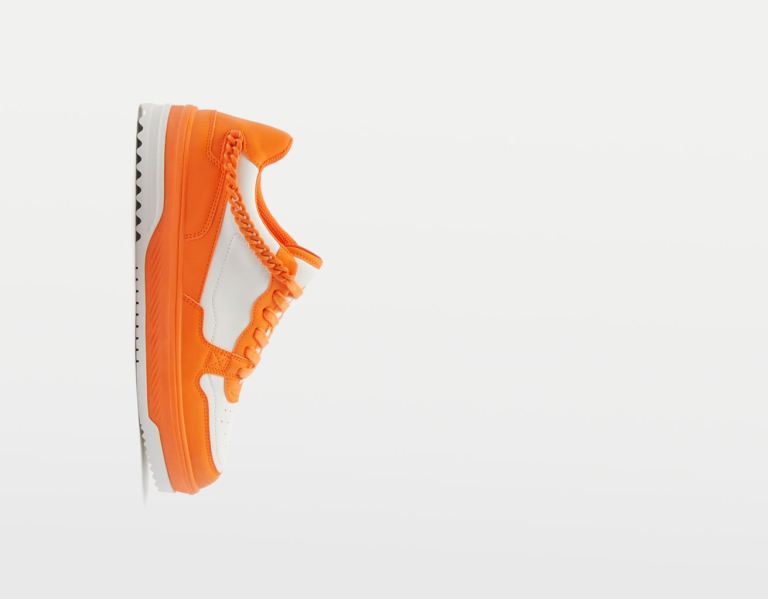 Orange Men's Bershka Contrasting Chain Trainers | 6OREyMPyzr7