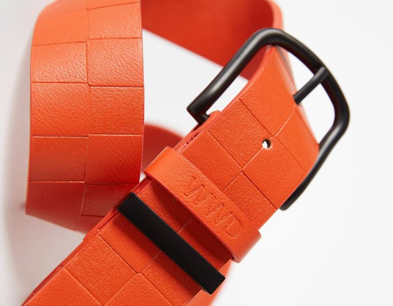 Orange Men's Bershka Faux Leather Belts | plYD4n2zhWD