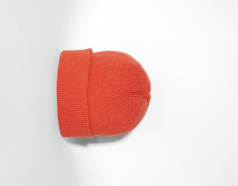 Orange Men's Bershka Short Beanie Caps | cYHSqy4WRZl