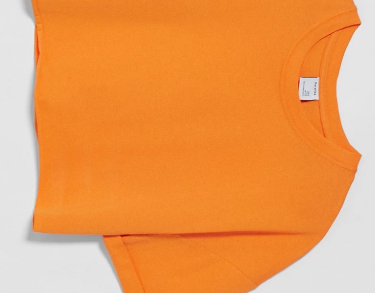 Orange Women's Bershka Short Sleeve Cropped T Shirts | P4oeYIJSIuD